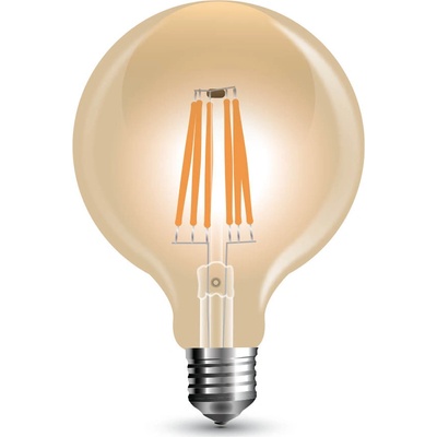 V-TAC LED žiarovka E27 G125 8W 2200K filament stmievateľná