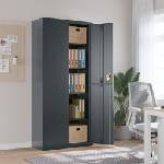 vidaXL Шкаф за папки антрацит 90x40x200 см стомана (339763)