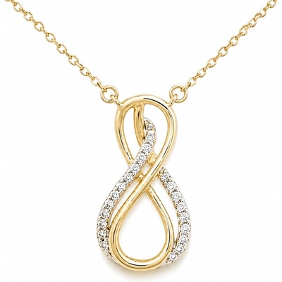 Šperky Eshop Briliantový náhrdelník 14K z kombinovaného zlata s dvojitým nekonečnem S6BT600.39