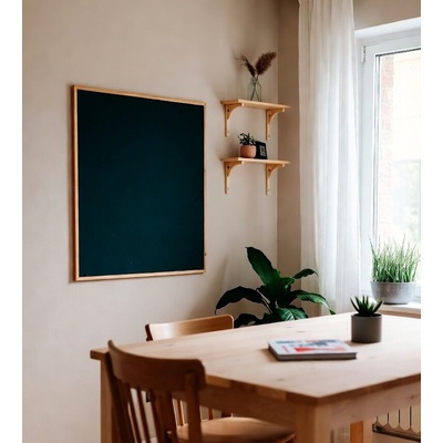 Toptabule.sk Čierna magnetická tabuľa NATURE LINE v prírodnom drevenom ráme 150 x 100 cm