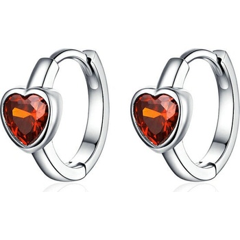 OLIVIE strieborné kroužky ČERVENÉ SRDCE 4277