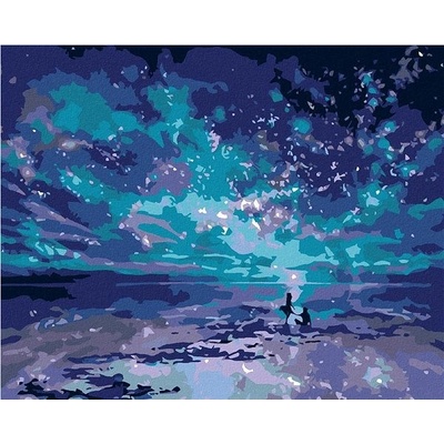 zuty Malování podle čísel Modrá polární záře 50 x 40 cm vypnuté plátno na rám