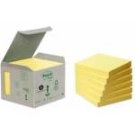 Post-it 3M Eco-Friendly Post-IT_ Sticky Notes with PEFC Recycled Certificate, Yellow, 76x76mm, 6 blocks of 100 sticky notes,