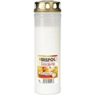 Hřbitovní svíčka s víčkem bílá Requiem 168 hod (výška 250 mm, šířka 75 mm)