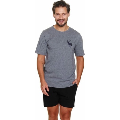 Dn-nightwear PMB.4251 pánské pyžamo krátké tm.šedé