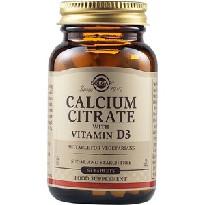 Solgar Calcium Citrate with Vitamin D3, 60 таблетки, Solgar