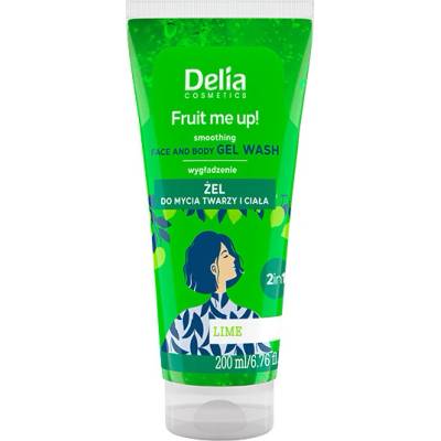 Delia Fruit Me Up! vyhladzujúce umývanie tváre a tela limetka, 200 ml