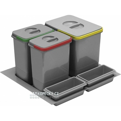 REJS PRAKTIKO 60/30/3 do zásuvky 15 l + 2 x 7 l šedý