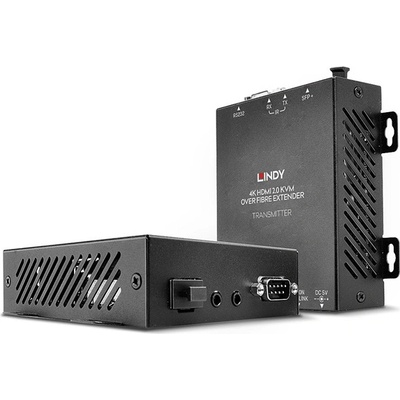 Lindy Extender Оптичен HDMI 4K60, USB, IR и RS232 удължител, 300 м 39392 (39392)