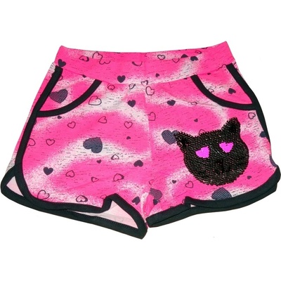dívčí bavlněné kraťasy s flitry Kočička
