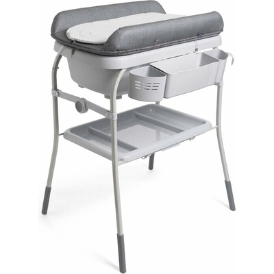 CHICCO Stolík prebaľovací s vaničkou Cuddle & Bubble Graphite Melange