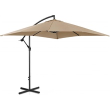 Uniprodo Boční slunečník UNI_UMBRELLA_SQ250TA, 250 x 250 cm, náklonem, s, světlehnědý - čtvercový