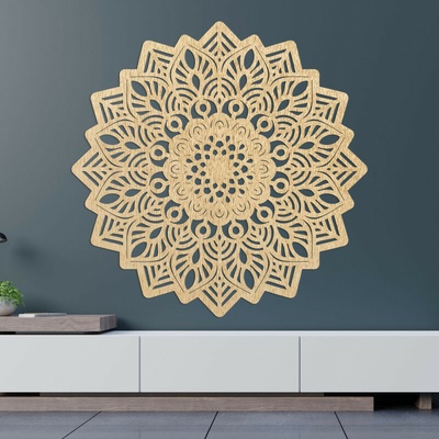 Elegantná drevená dekorácia na stenu mandala slnka - SOLIS 4672 PR0319-B-akcia20