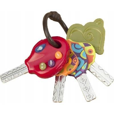 B.Toys Kousátko s chrastítkem plastové červené