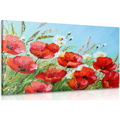 Obraz malované polní máky - 120x80