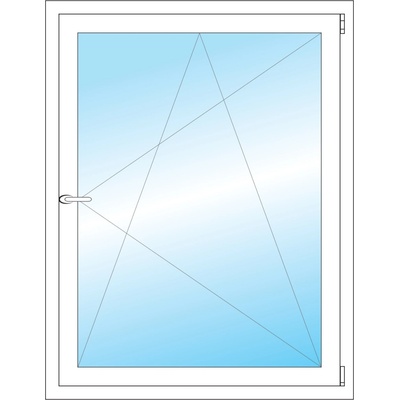 OKNA HNED Plastové okno 92x119 cm bílé otevíravé a sklopné pravé