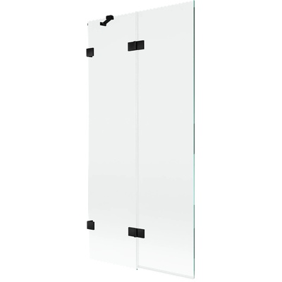Mexen Lunar двукрилен ляв параван за вана 90 x 150 см, прозрачен, черен - 897-090-100-70-00-L (897-090-100-70-00-L)