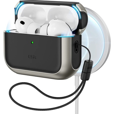 ESR 360 градусов калъф за слушалки с MagSafe за Apple AirPods Pro 3 от ESR Orbit Halolock - Titanium (4894240289129)