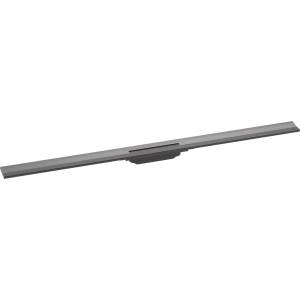 Hansgrohe RainDrain Flex - Линеен душ канал с решетка от неръждаема стомана 1200, за монтаж към стена, с възможност за скъсяване, матиран черен хром 56054340 (56054340)