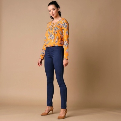 Blancheporte Pohodlné džegíny s pružným pásom pre nižšiu postavu nám.modrá