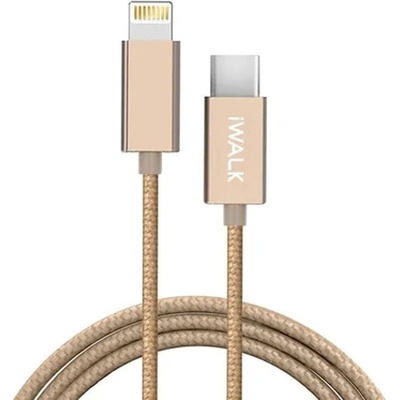 iWalk Кабел iWALK CSS001CL-017A, от USB-C(м) към Lightning(м), 1m, златист (CSS001CL-017A Gold)