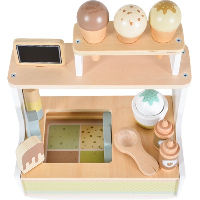 Moni Toys Игрален комплект Moni Toys - Дървен щанд за сладолед, 26 части (111706)