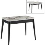 TopMebel Разтегателна маса Dolunay TopMebel от меламин в бял мрамор - черен цвят 100x60(120x100)x79, 5cm