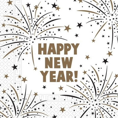 Procos Papírové ubrousky 3vrstvé new year 33x33cm