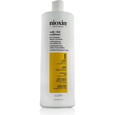 Nioxin System 1 Scalp + Hair Conditioner 1000 ml балсам за естествена, небоядисана и нетретирана с химикали коса с леко изтъняване за жени