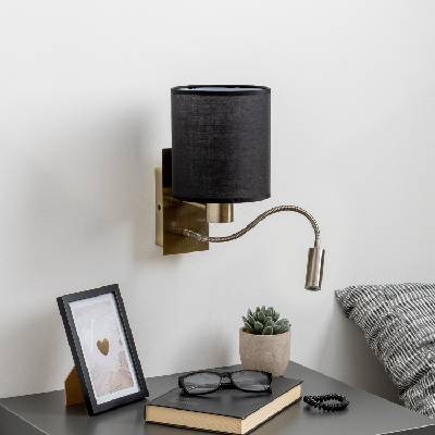 Brilagi - LED Аплик NUBILA 1xE27/25W/230V + LED/3W месинг/черен (BG1557N)