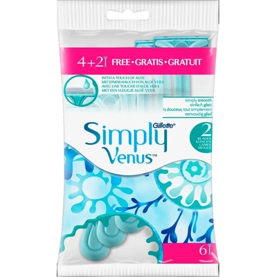 Gillette simply venus 2, дамска самобръсначка, 4 броя