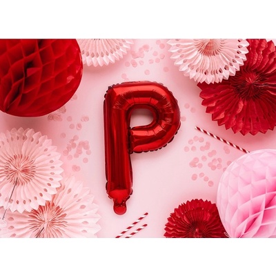 Party Deco FB2M P 007 Fóliový balón červený písmeno 35 cm P