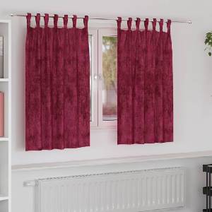 Pure Line Home Кадифени завеси в цвят бордо с текстилни гайки (уши), 2 бр. , 140 x 140 см - zalegloto - 44,01 лв