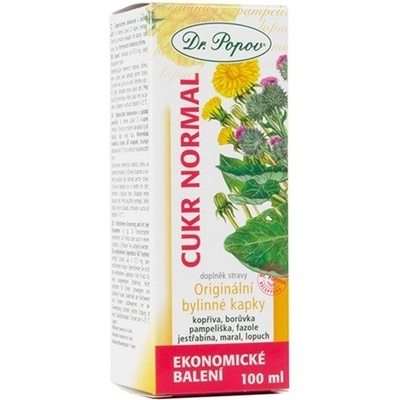 Dr. Popov Cukr normal, originální bylinné kapky 100 ml