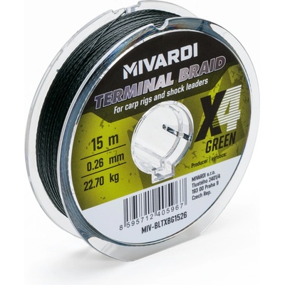 Mivardi Šňůra Terminal X4 braid green 15m - 0,12mm
