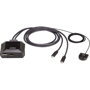 ATEN KVM превключвател, ATEN US3312, 2-портов, 4K, DisplayPort, USB-C (ATEN-US3312-AT) - stokatastoki