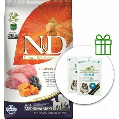 N&D GF Pumpkin LAMB&BLUEBERRY Adult Medium / Maxi 12 kg