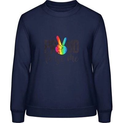 AWDis Sweat mikina s Nápisom Proud to be me oxfordská modrá