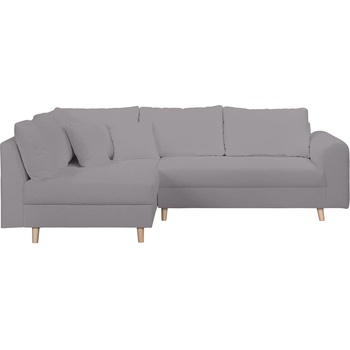 ROPEZ Тъмносив ъглов диван от плат букле (ляв ъгъл) Ariella - Ropez (Ariella Narożnik L - Lewa OT tk. Abriamo 07 nogi natura)