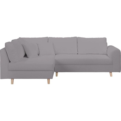 ROPEZ Тъмносив ъглов диван от плат букле (ляв ъгъл) Ariella - Ropez (Ariella Narożnik L - Lewa OT tk. Abriamo 07 nogi natura)