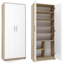 TP Living Kancelářská knihovna OLIV 2D dub sonoma / bílá