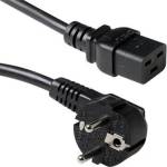 ACT Powercord мрежов конектор Schuko CEE 7/7 мъжки (под ъгъл) - C19 IEC 60320 0, 6m черен AK5183 (AK5183)
