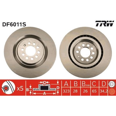 Brzdový kotúč TRW DF6011S