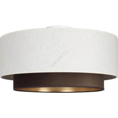 BELIS Плафон NATIA 1xE27/60W/230V, Ø 45 см, бял/кафяв (BE1010)