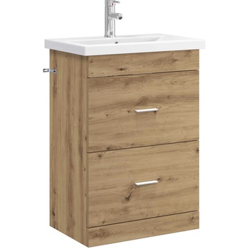 vidaXL Комплект мебели за баня Дъб артизан 61 x 40 x 84, 5 см (3404373)