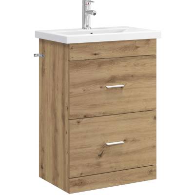 vidaXL Комплект мебели за баня Дъб артизан 61 x 40 x 84, 5 см (3404373)