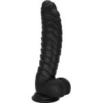 1Sexy Релефно дилдо от силикон Ribbed черно