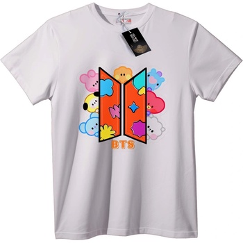 NOONEBRAND Тениска BTS цветни мечета - 2XL, White