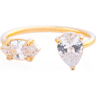 Franco Bene Duo promise ring se zirkony pozlacený 2968