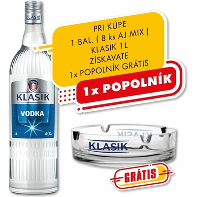 Nicolaus Klasik Vodka 40% 1 l (čistá fľaša)